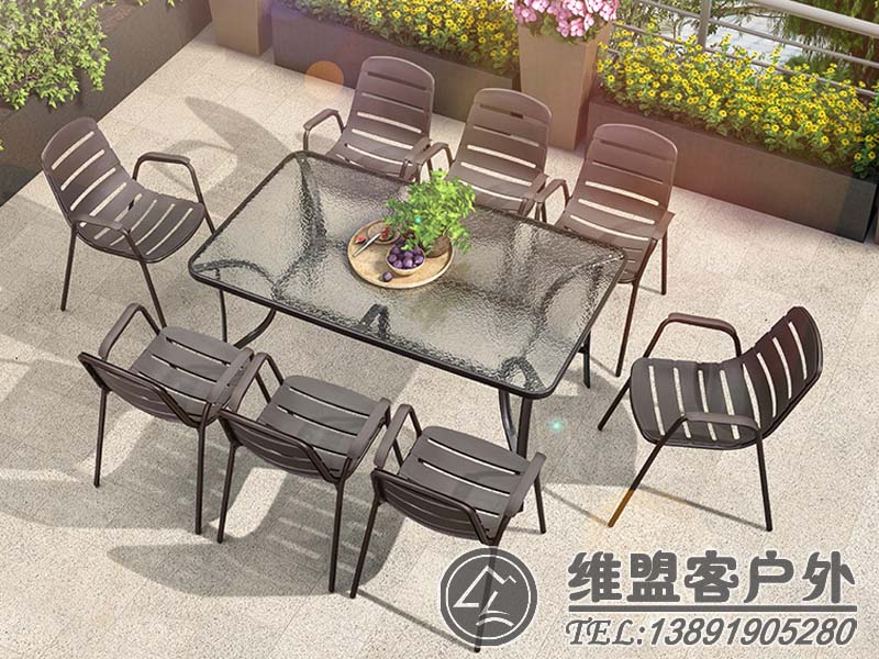 户外桌椅 长方桌 一桌八椅2