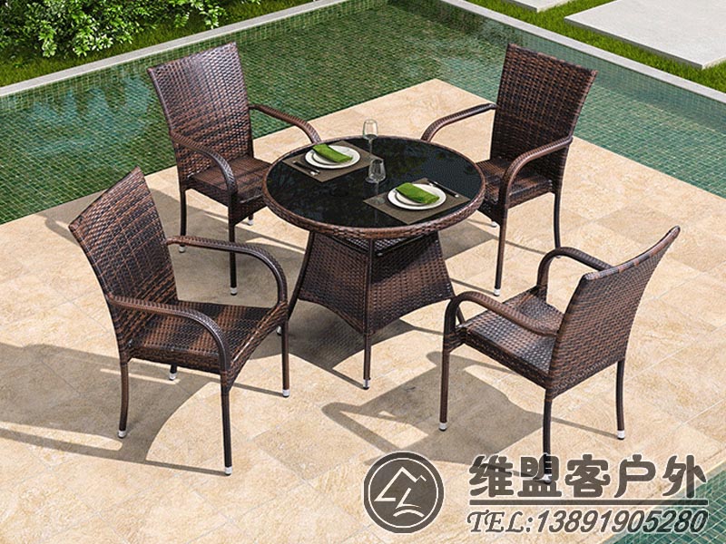 户外铁艺家具 仿藤家具 户外桌椅 2